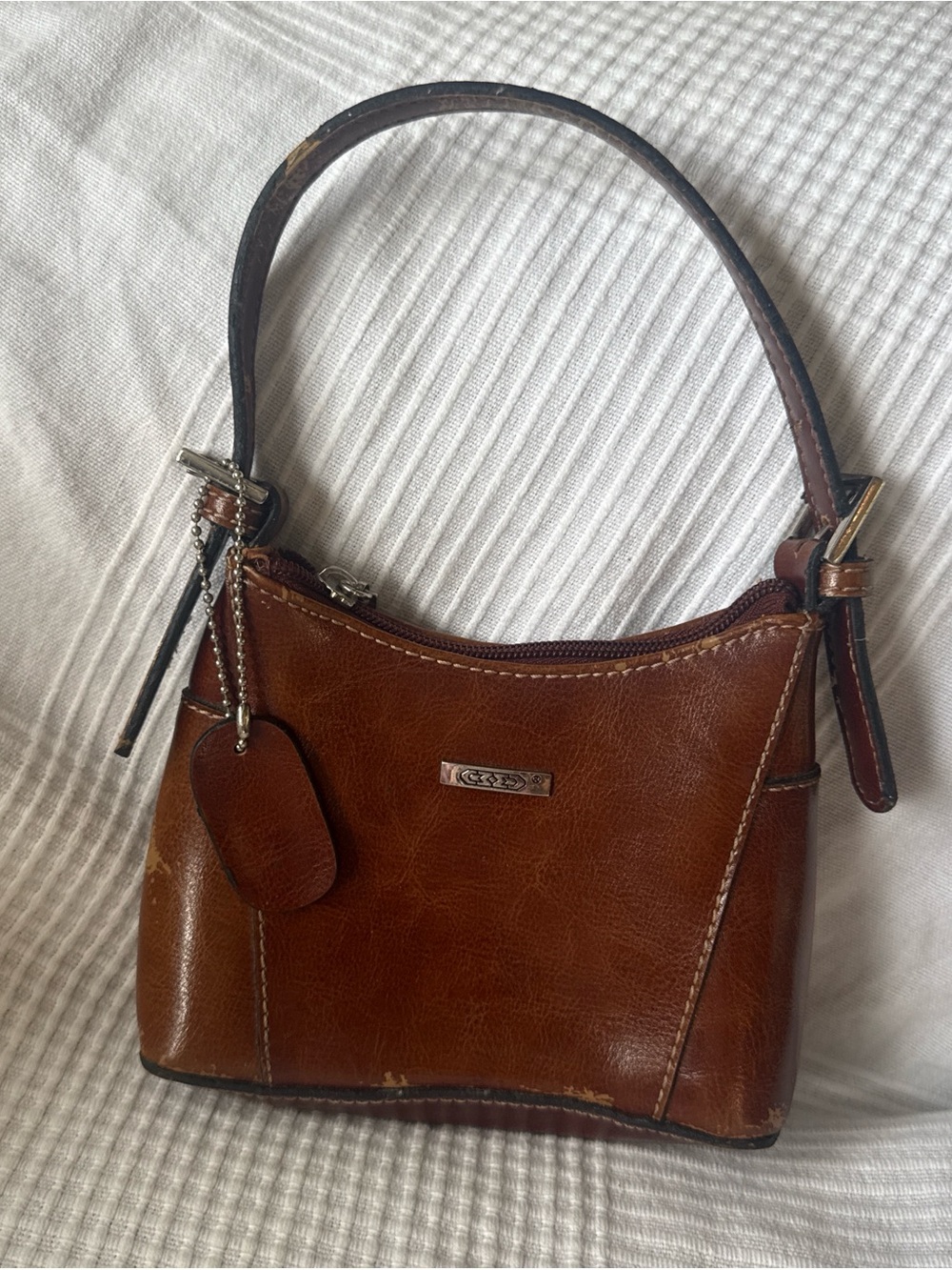 Classic Brown Leather Mini Shoulder Bag